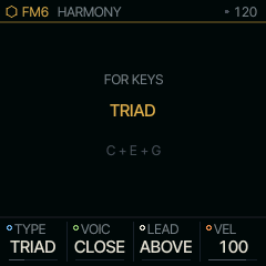 HARMONY: TRIAD for KEYS, what the root brings under it.